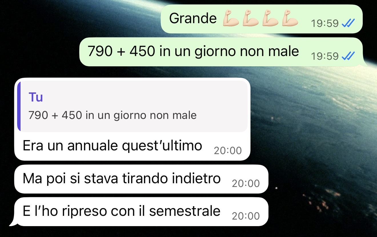 Chiusura cliente — messaggio reale