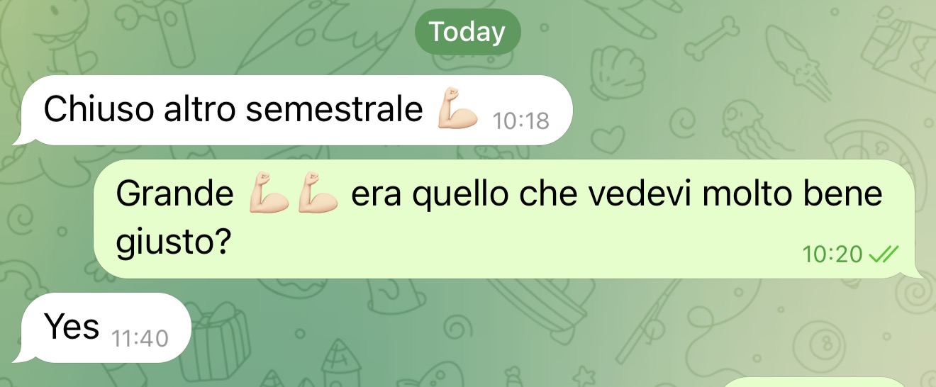 Chiusura cliente — messaggio reale